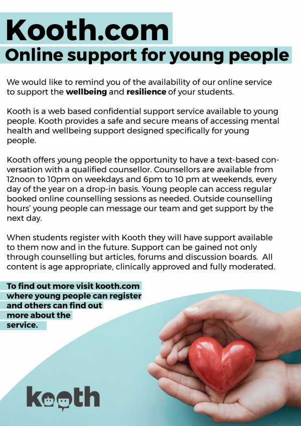 Kooth COVID19 Response Poster